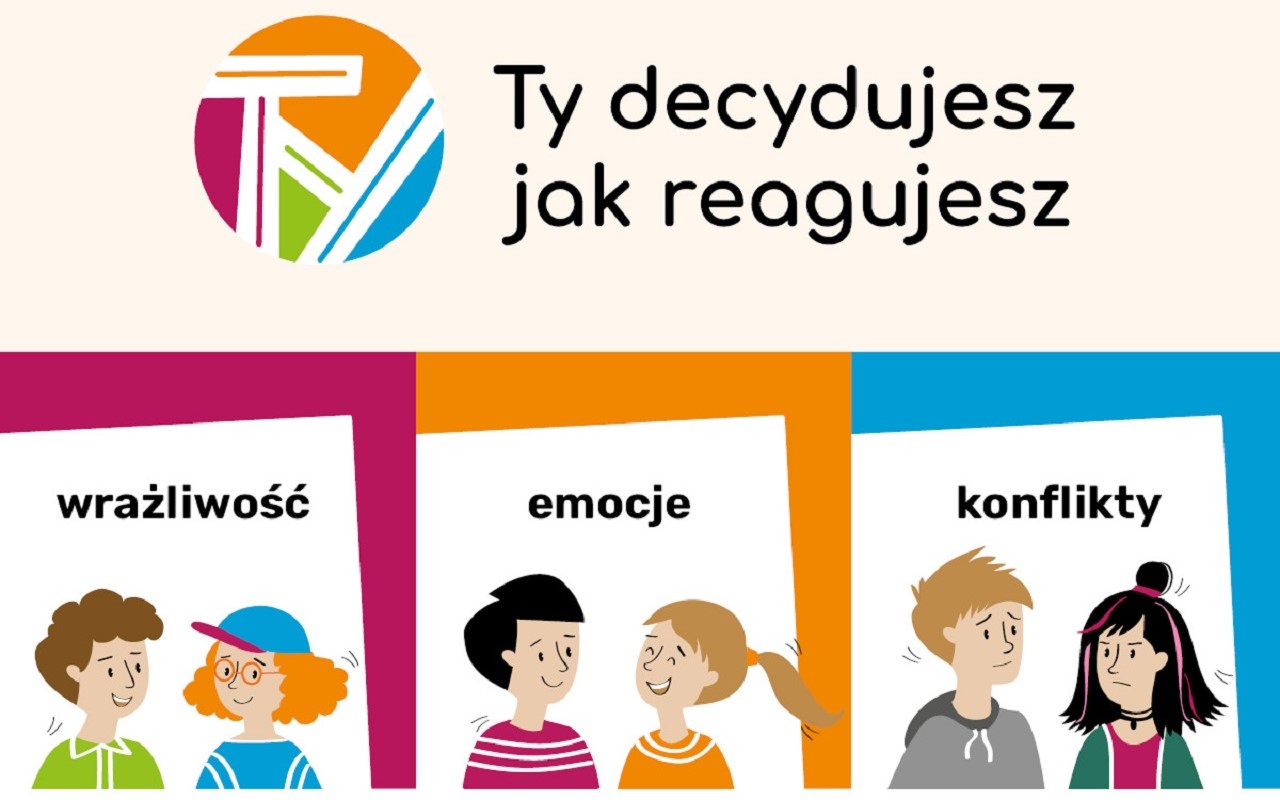 Ty decydujesz jak reagujesz. Poniżej napisy &quot;wrażliwość&quot;, &quot;emocje&quot; i &quot;konflikty&quot; opatrzone grafikami